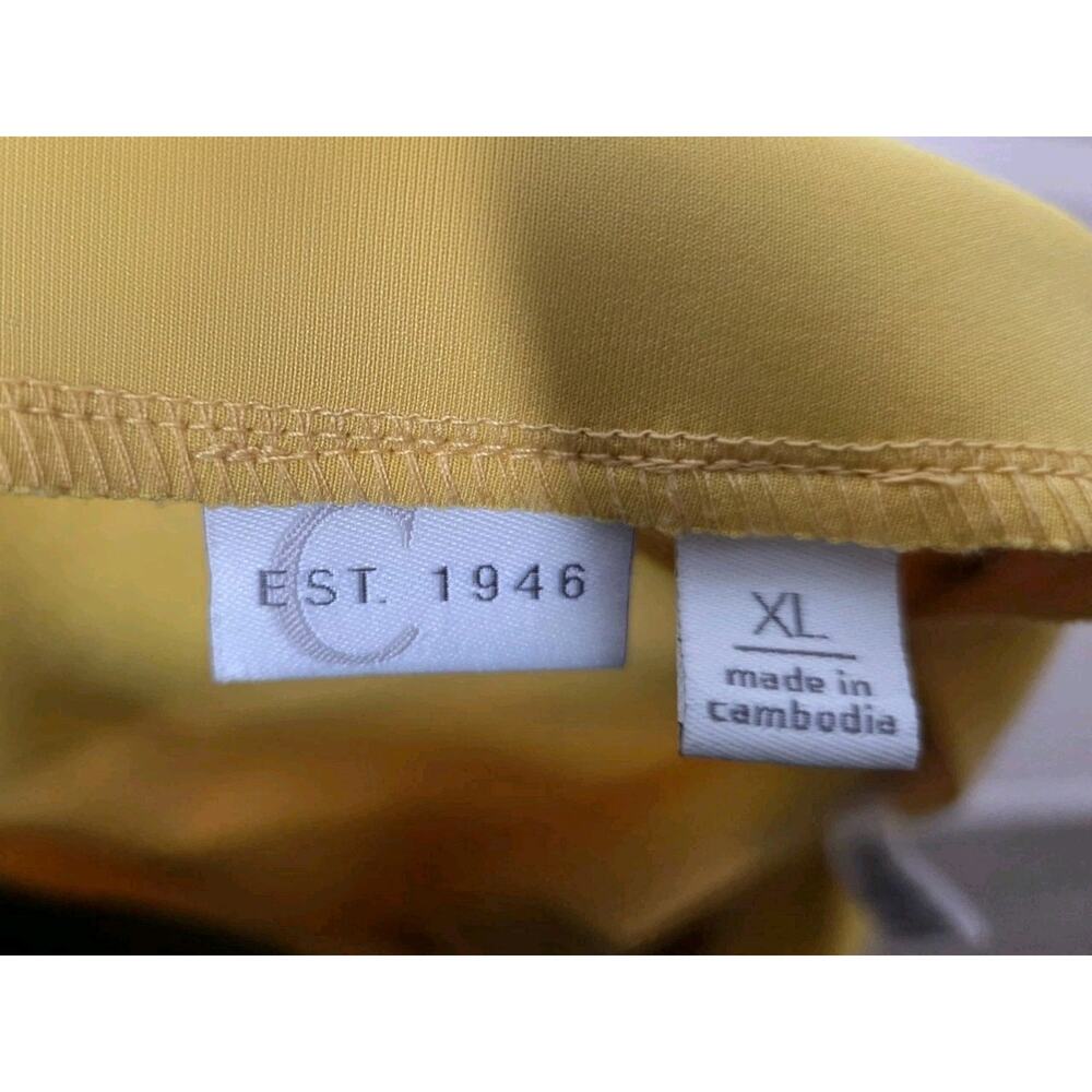 Faux Wrap Pencil Skirt Womens XL Yellow Button Detail Asymmetrical Est 1946 - Picture 8 of 11